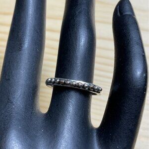 Silver Beaded Band Ring